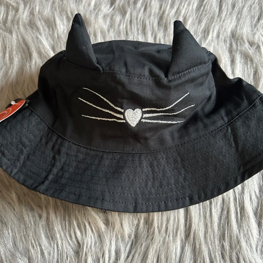 Wonder Nation Cat Bucket Hat‎ Black Toddler Girls One Size